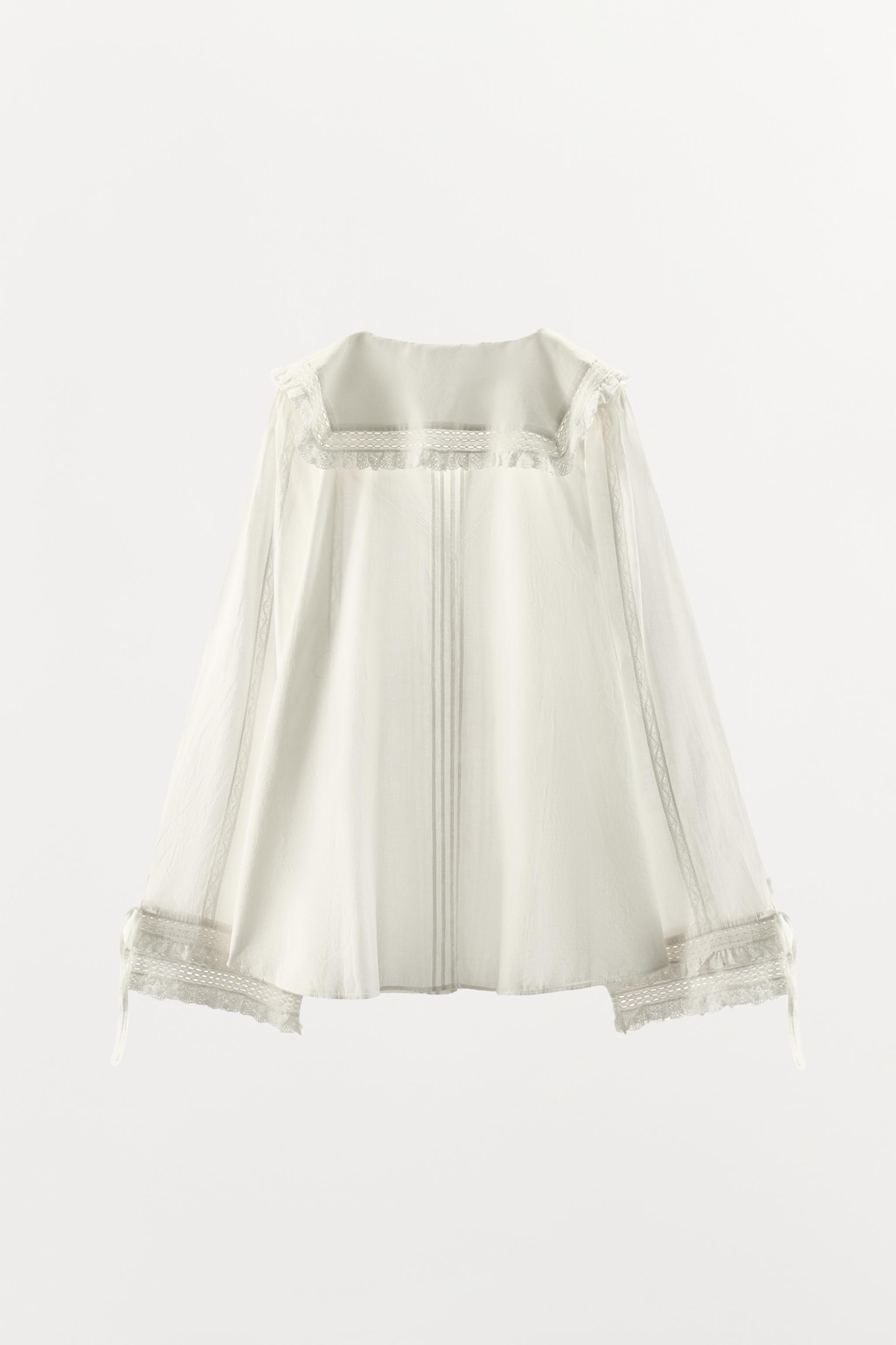 100% COTTON EMBROIDERED LACE BLOUSE